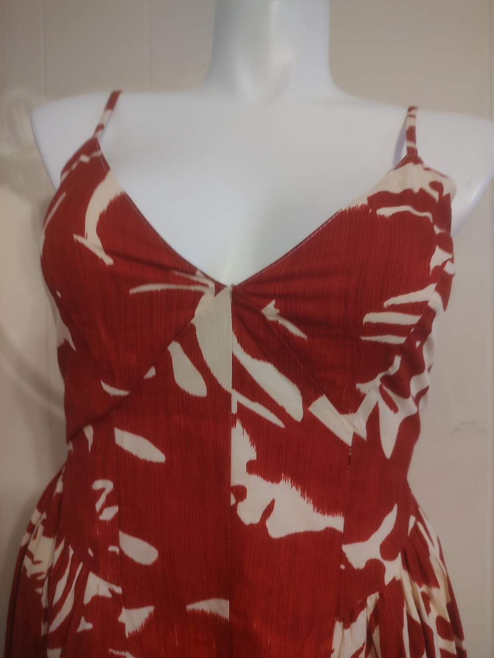 Spaghetti Strap Maxi Dress in Rust & Cream - Picture 3 of 5
